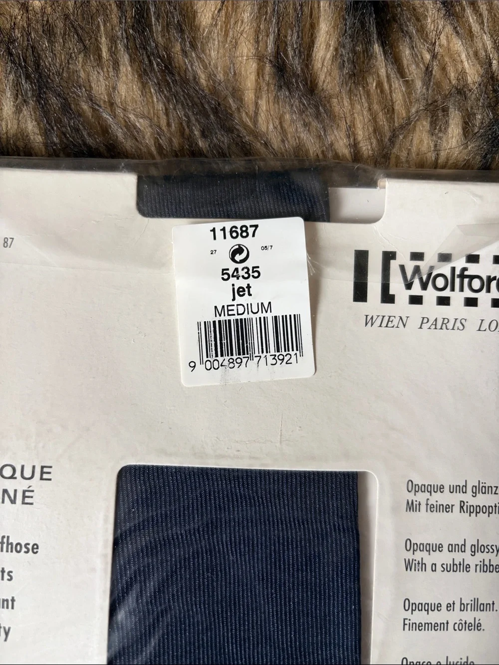 Vintage- Wolford Opaque Ligné Tights - Black Size Medium